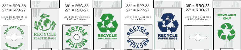 Recycle Bins, Recycle plastic bag bins, recycle glass & bottle bins, corrugated plastic recycle bins, plastic recycling bins